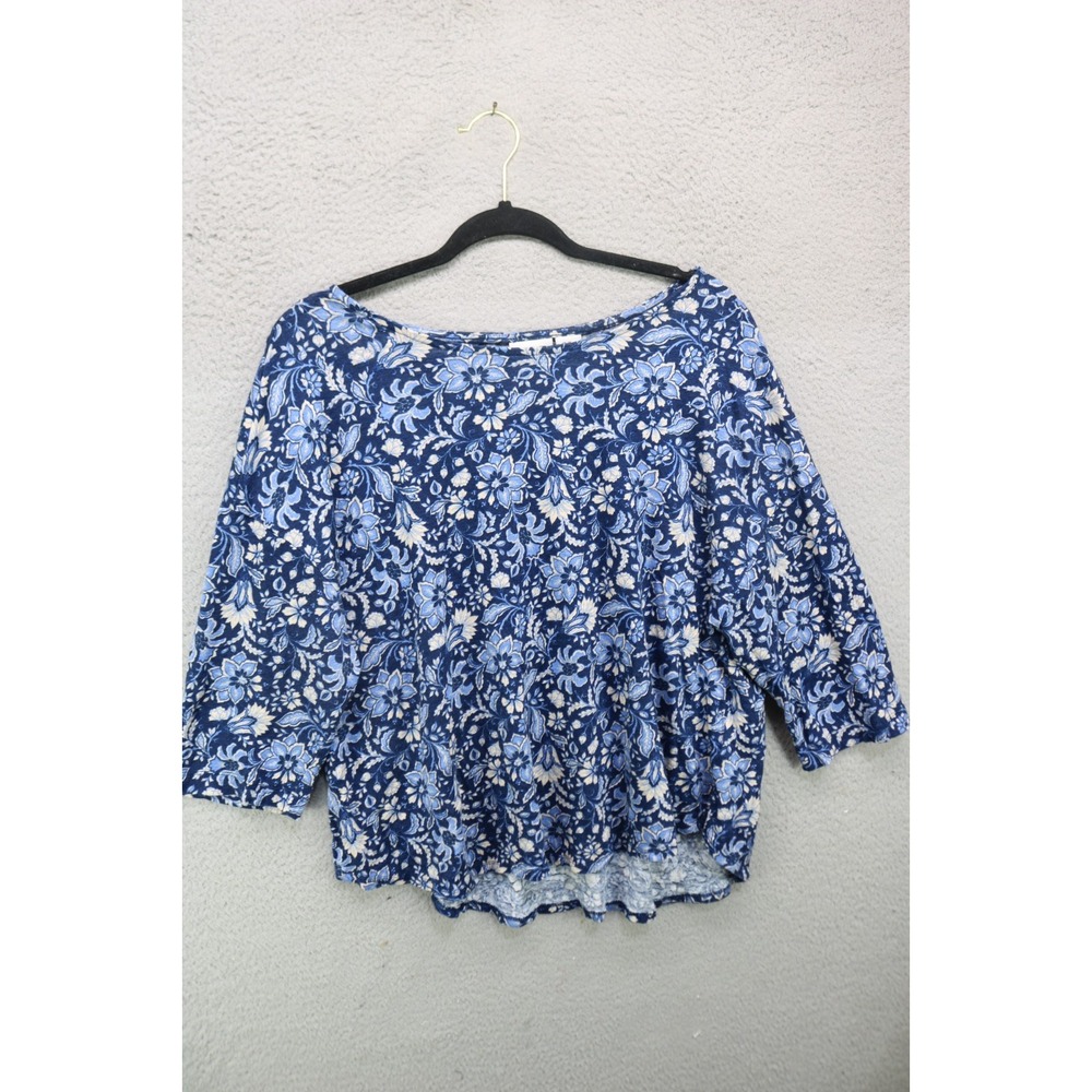 Rachel Zoe 100% Linen Dark Floral Short Sleeve-Size 2X-Whimsigoth